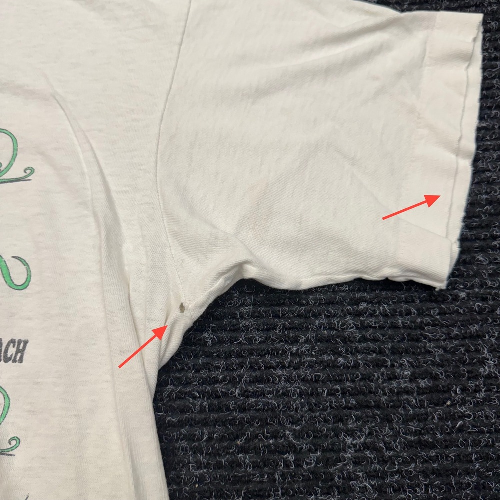 Vintage 90s Pensacola Beach Lizard T-Shirt Nixon Did This Single Stitch White L - Picture 9 of 16